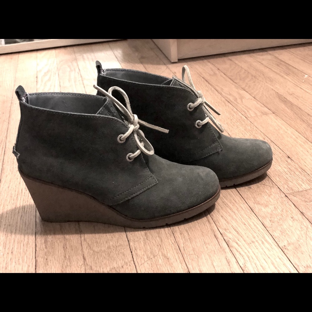 Sperry Harlow Wedge Boots - Grey Suede